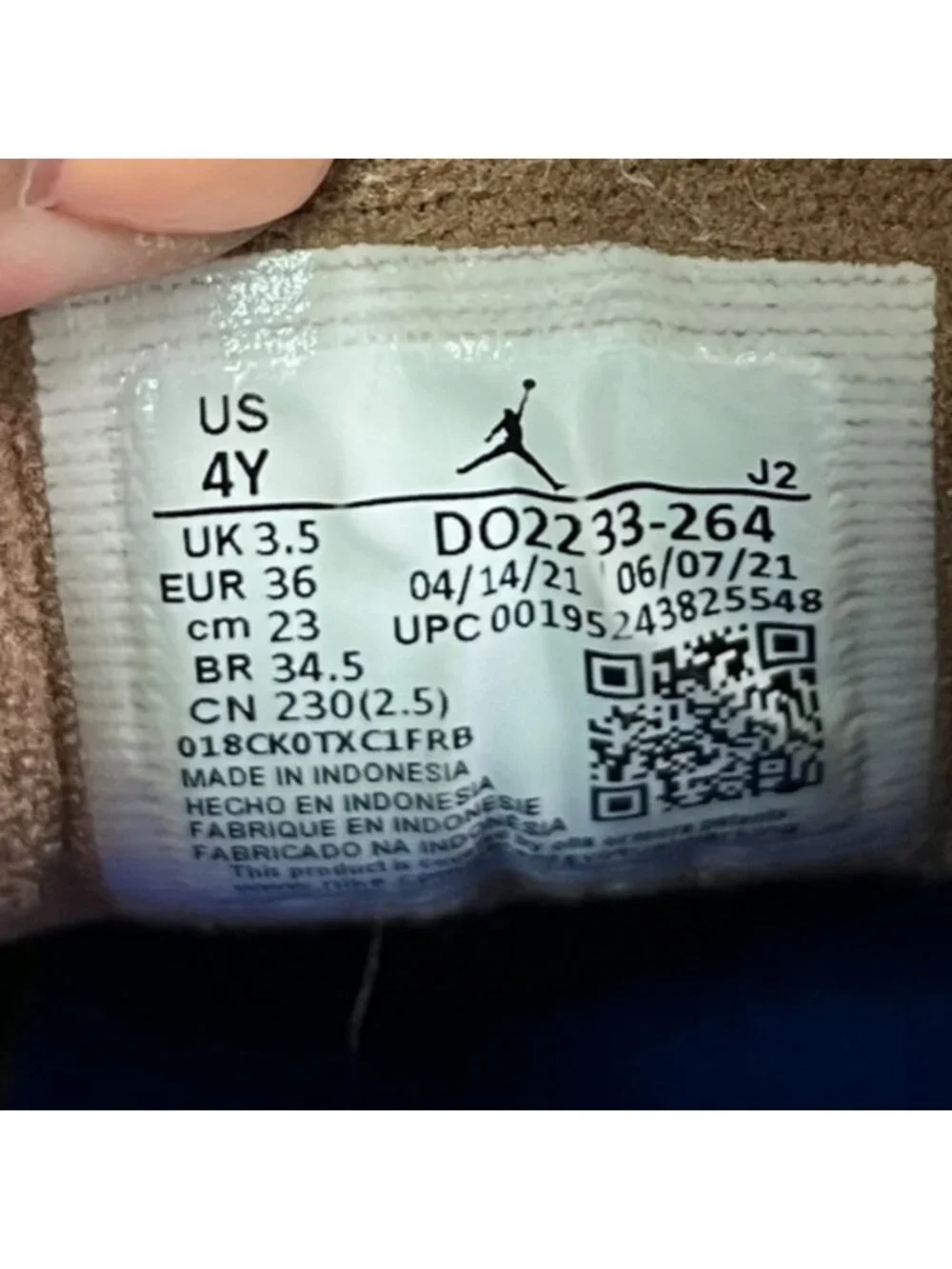 Nike Air Jordan 1 Low Utility Girls Size 4Y Brown Pink Athletic Shoes Sneakers